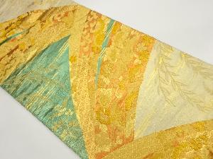 曲線に松竹梅・鶴模様織出し袋帯